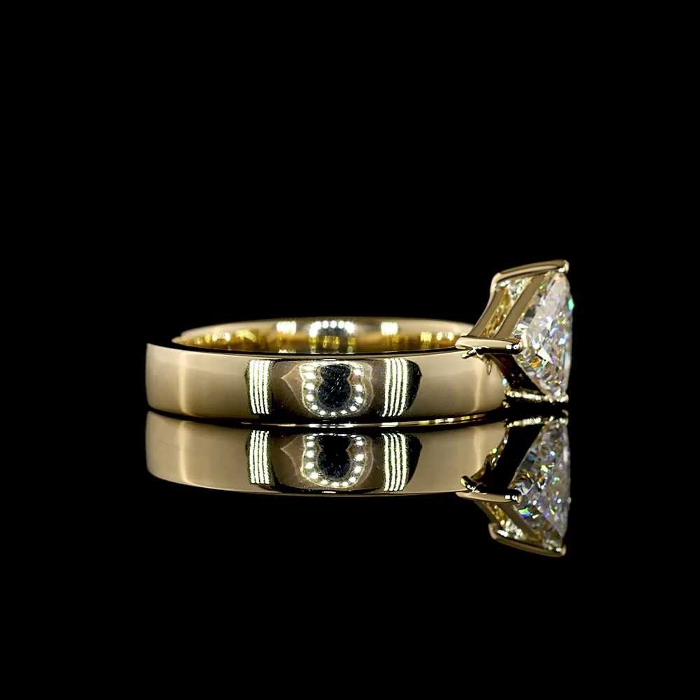 14K Yellow Gold Toi et Moi Ring with Two Trillion Cut Lab Diamonds - 1.34 Total Carat Weight, E-F Color VS1 Clarity - Covaloro Fine Jewelry - Image 2