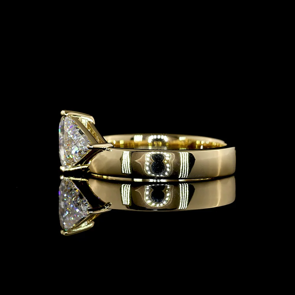 14K Yellow Gold Toi et Moi Ring with Two Trillion Cut Lab Diamonds - 1.34 Total Carat Weight, E-F Color VS1 Clarity - Covaloro Fine Jewelry - Image 3