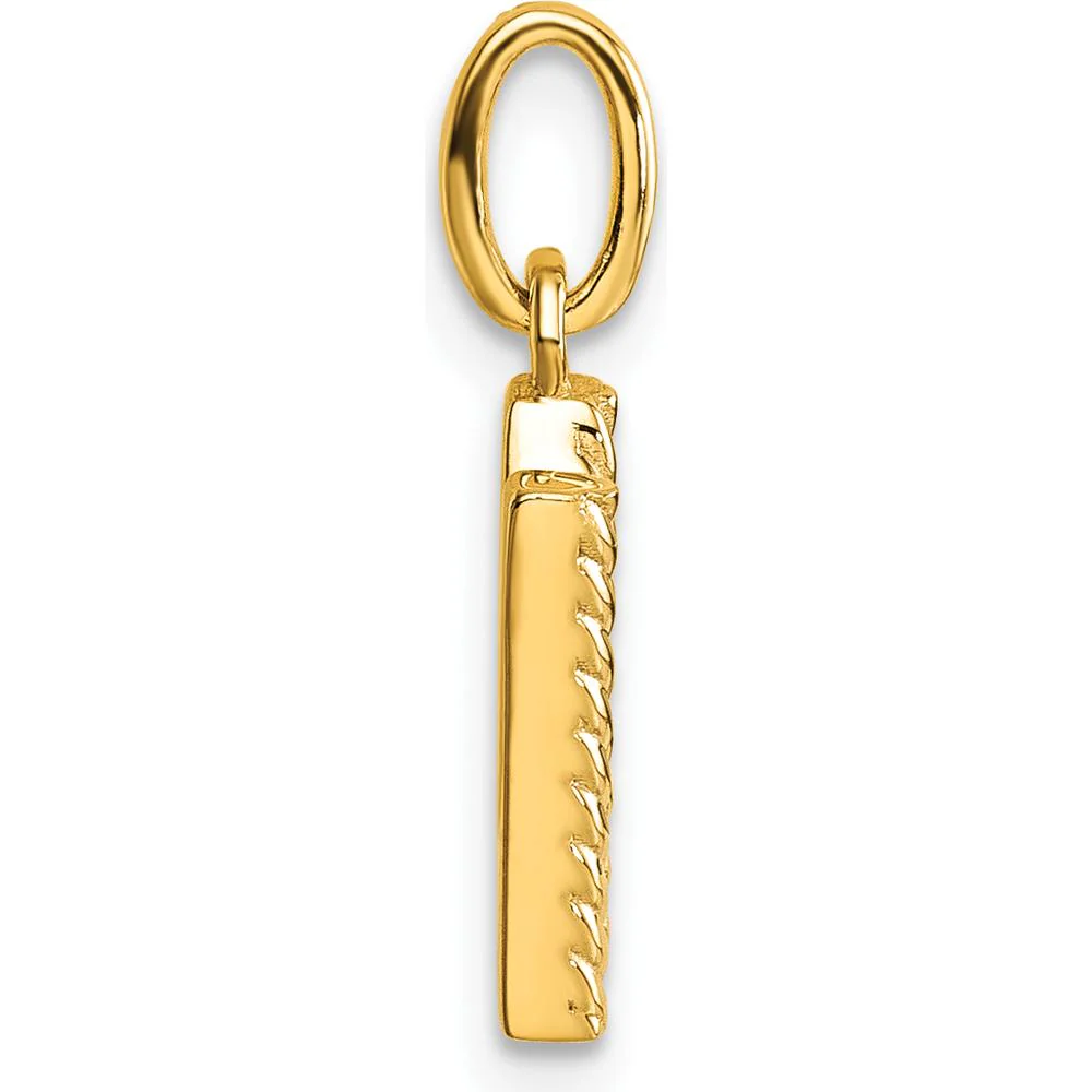 14K Yellow Gold Twisted Diamond Initial "N" Charm - 0.05 Carat Total Diamond Weight by Oro Pregiato - Image 2