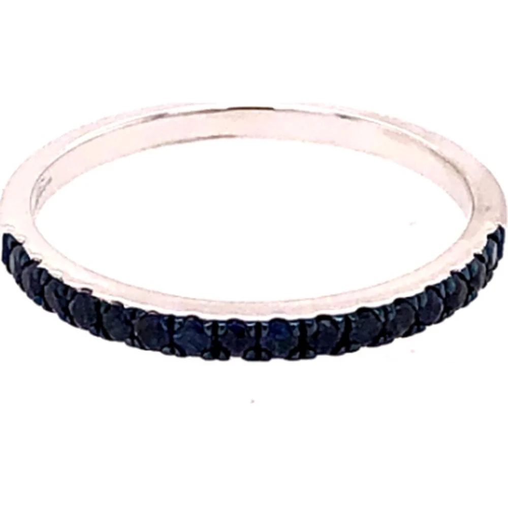 18K Rose Gold Band Ring with Blue Sapphires by Afarin