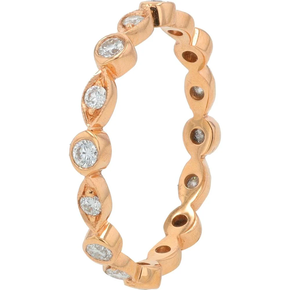 18K Rose Gold Penny Preville Bezel Set Eternity Band with Round Diamonds - 0.45 Carat Total Diamond Weight