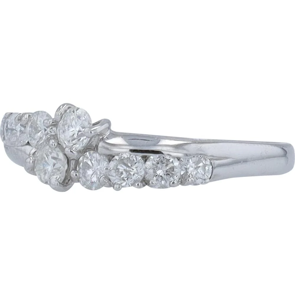 18K White Gold 1 Carat Total Weight Diamond Crossover Ring - 1.00 Carat Total Diamond Weight - Image 2