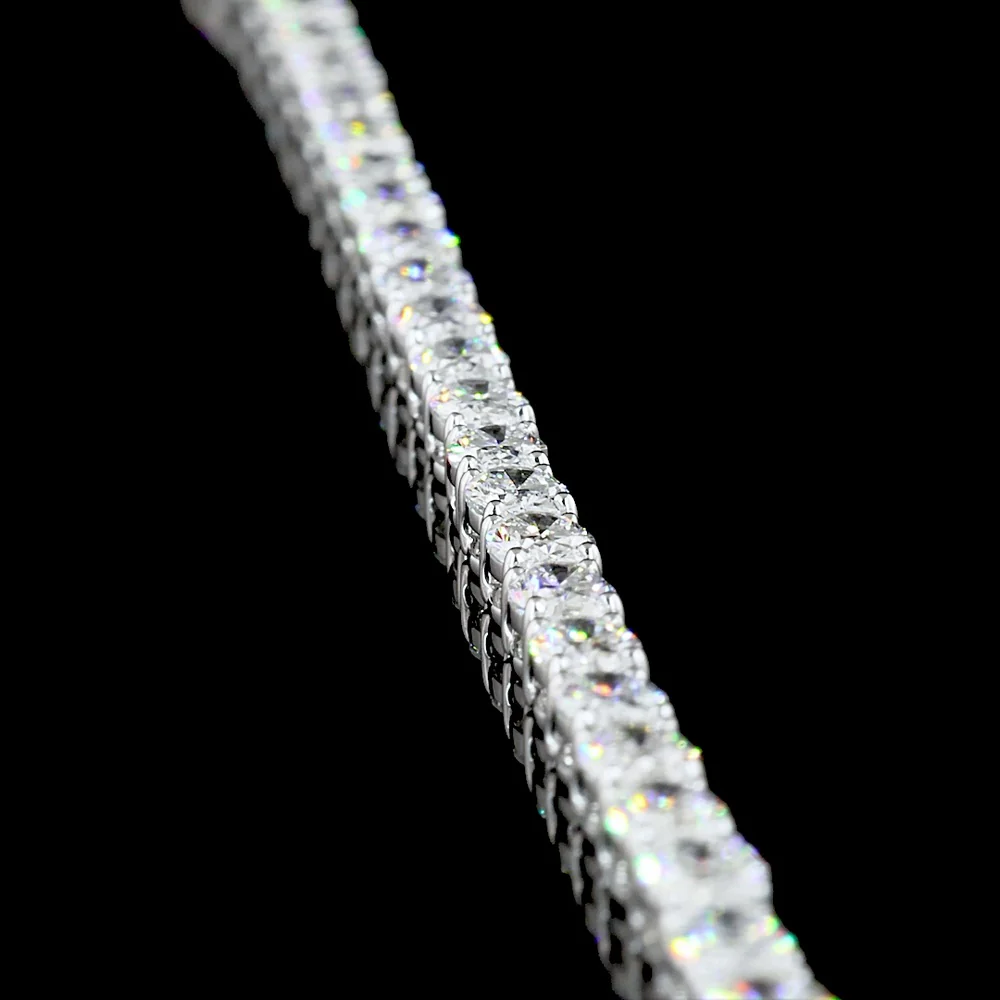 18K White Gold 11.8 Carat Tennis Necklace with East-West Set Oval Cut Lab Diamonds - 104 Stones E-F VS Quality - Covaloro Fine Jewelry - Image 3