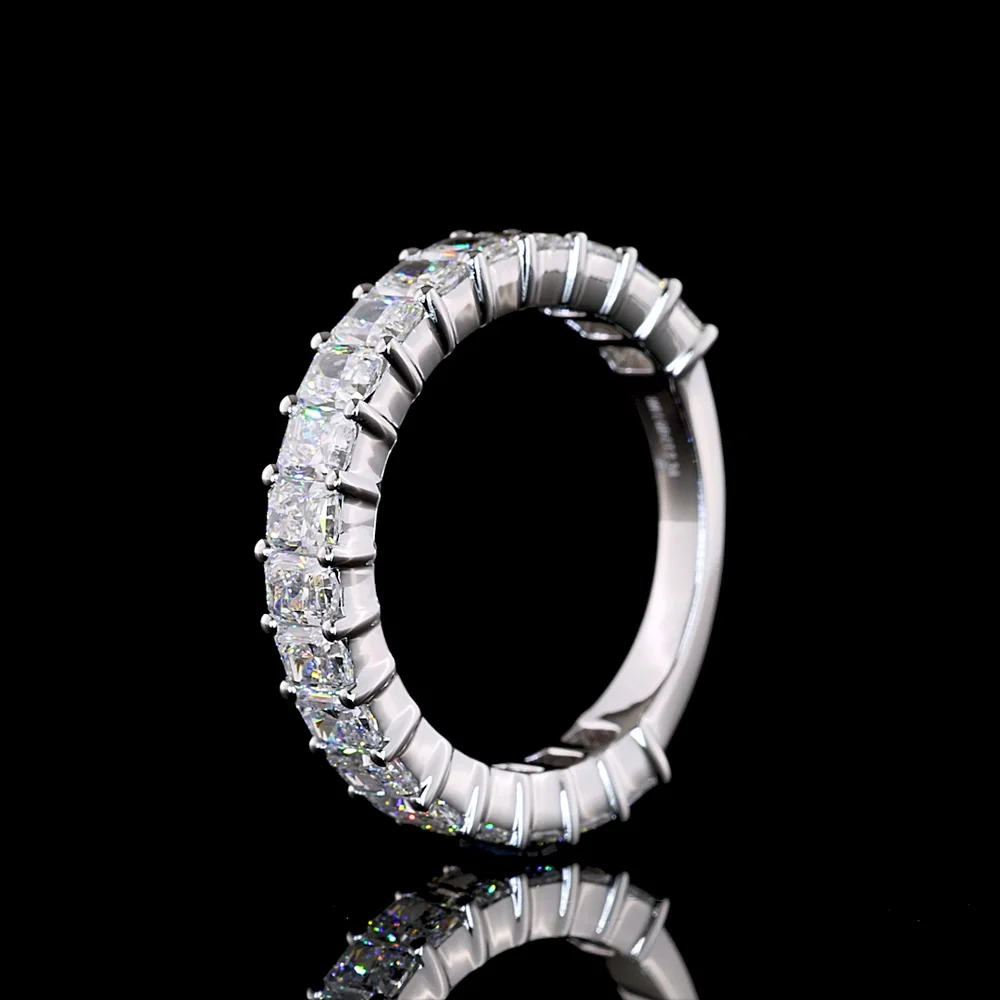 18K White Gold 3/4 Eternity Band with 19 Prong-Set Radiant Cut Lab Diamonds - 2.33 Carat Total Weight, E-F Color, VS1 Clarity - Covaloro Fine Jewelry - Image 4