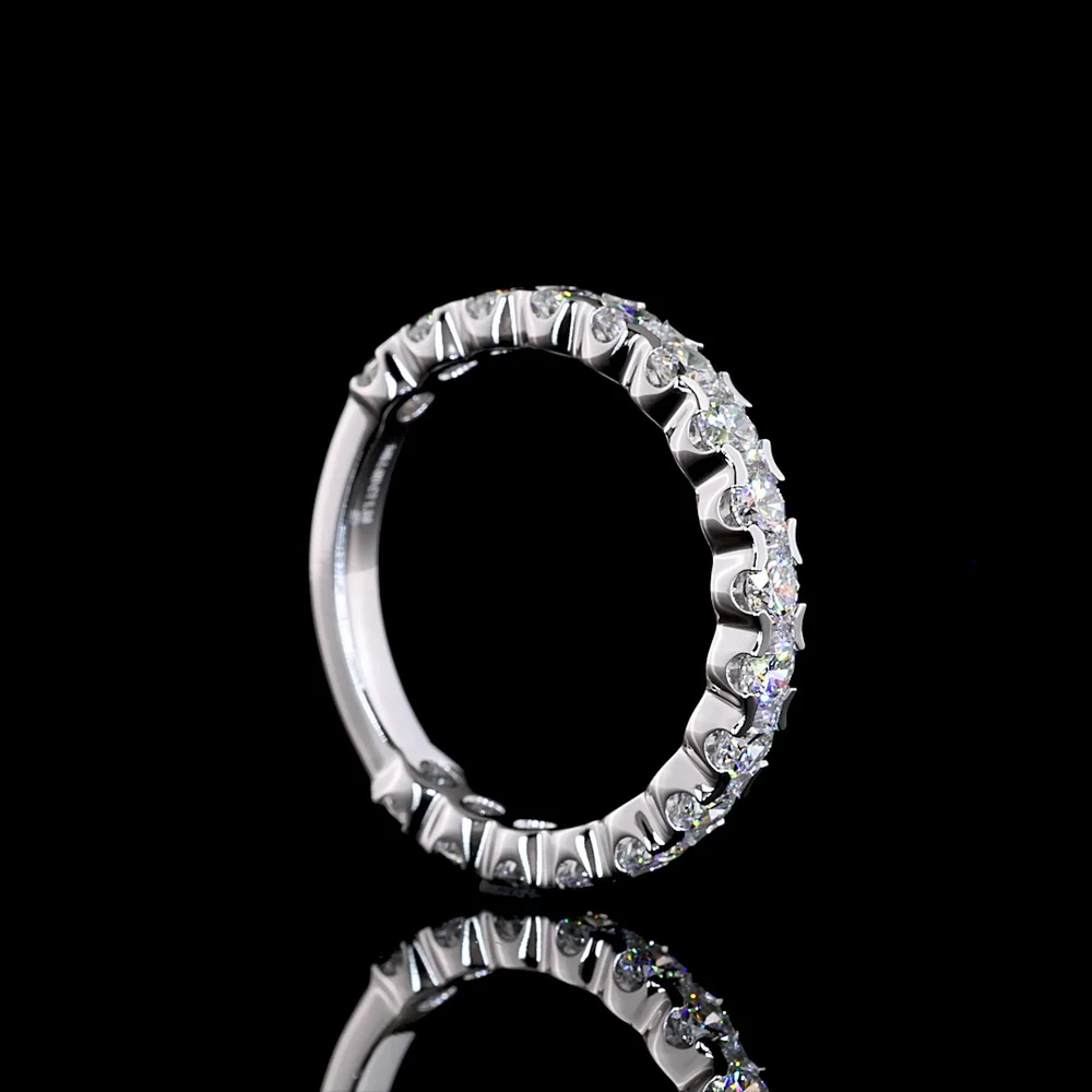 18K White Gold 3/4 Eternity Band with U-Prong Set Round Lab Diamonds - 1.43 Carats Total Diamond Weight - Covaloro Fine Jewelry - Image 3