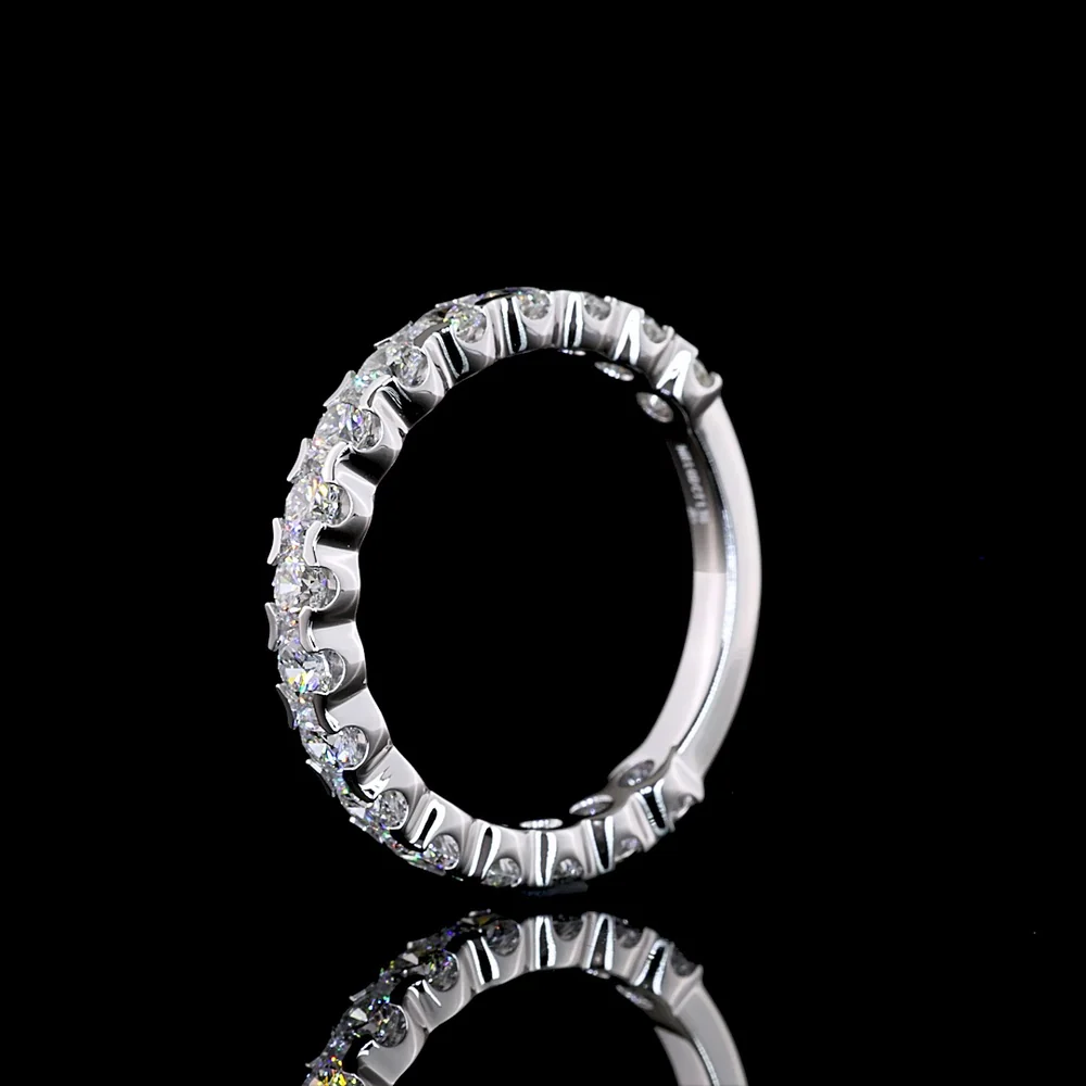 18K White Gold 3/4 Eternity Band with U-Prong Set Round Lab Diamonds - 1.43 Carats Total Diamond Weight - Covaloro Fine Jewelry - Image 4