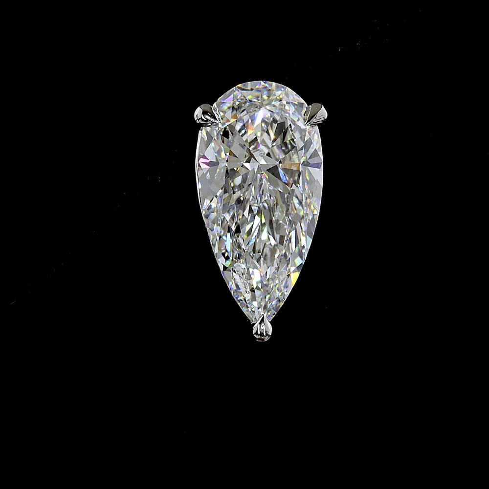 18K White Gold & Platinum Pear Shape Martini Diamond Stud Earrings with Lab Grown F VS1 Diamonds - 11.37 Carat Total Weight - Covaloro Fine Jewelry - Image 2