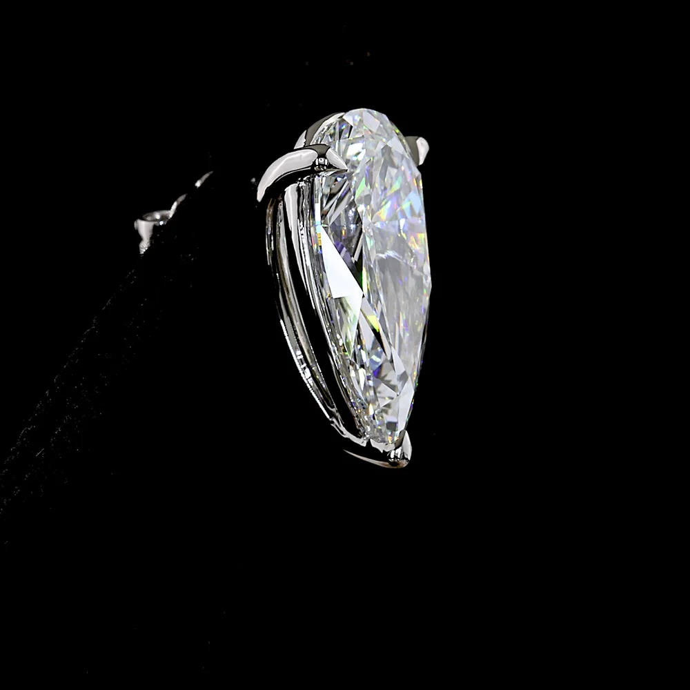 18K White Gold & Platinum Pear Shape Martini Diamond Stud Earrings with Lab Grown F VS1 Diamonds - 11.37 Carat Total Weight - Covaloro Fine Jewelry - Image 4