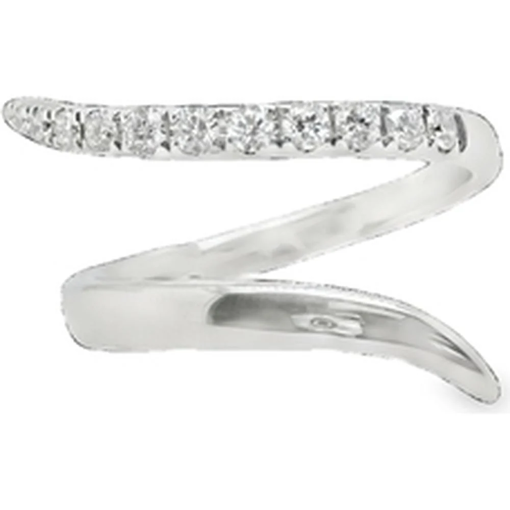 18K White Gold Contemporary Open Diamond Ring by Afarin