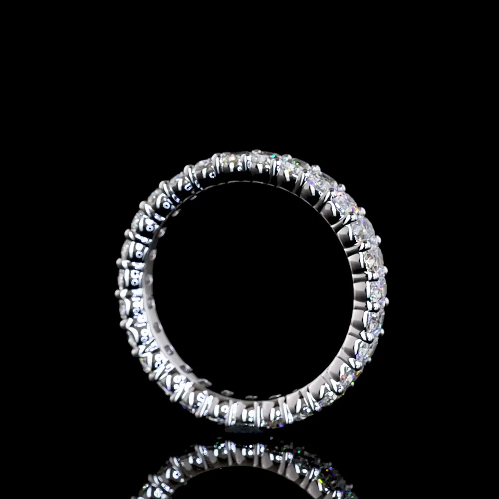 18K White Gold Cushion Brilliant Cut Lab Diamond Eternity Band - 1.96 Carat Total Weight with 27 Prong Set Stones - Covaloro Fine Jewelry - Image 3