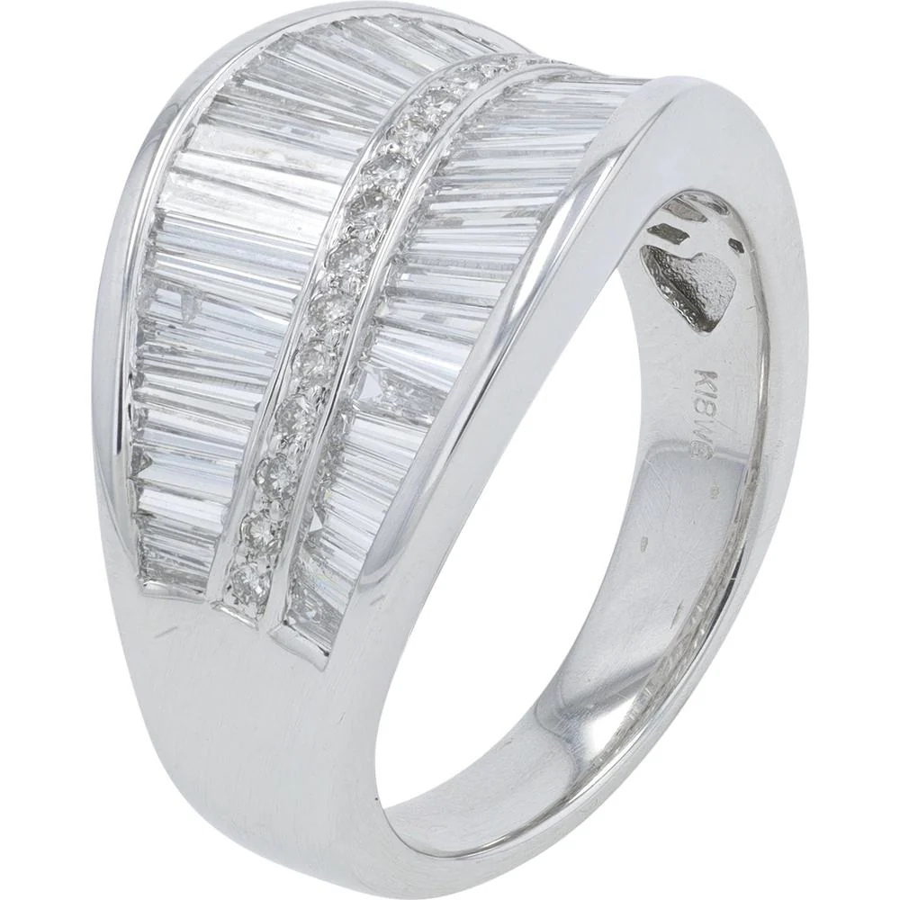 18K White Gold Diamond Band - 1.61 Carat Total Diamond Weight