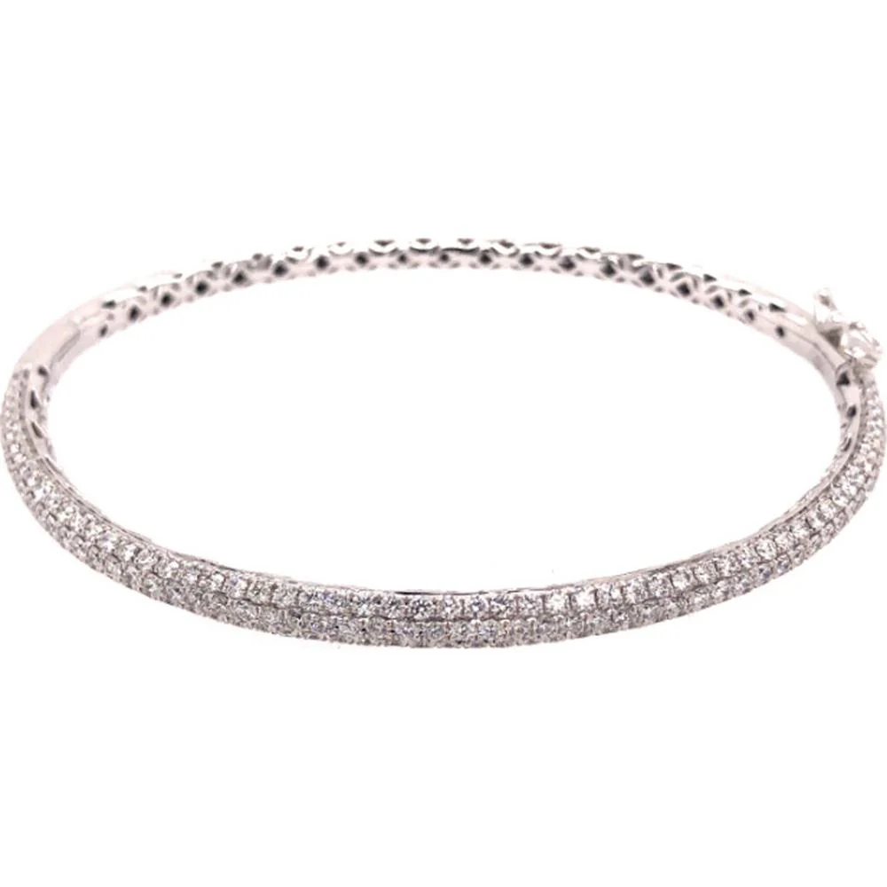 18K White Gold Diamond Bangle Bracelet by Afarin