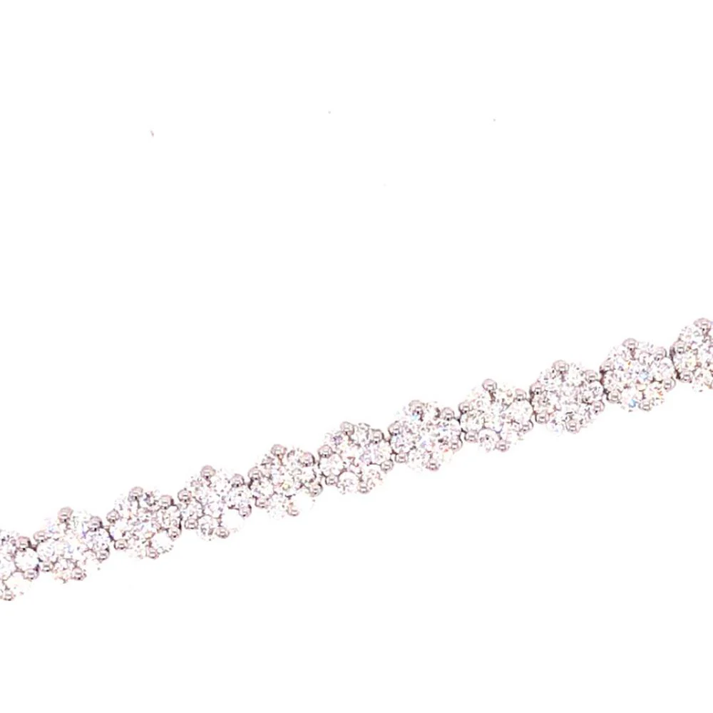 18K White Gold Diamond Cluster Bracelet by Afarin
