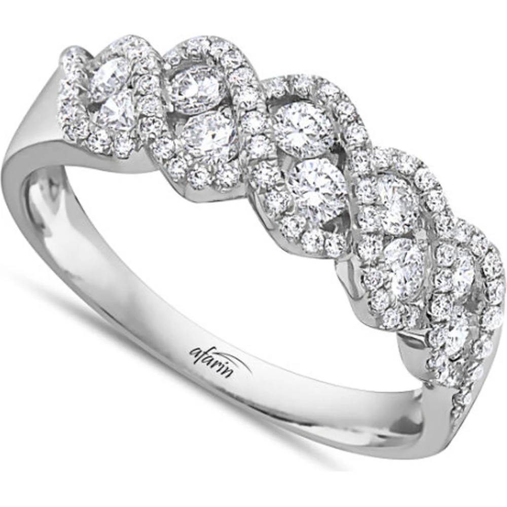 18K White Gold Diamond Cluster Halo Ring by Afarin