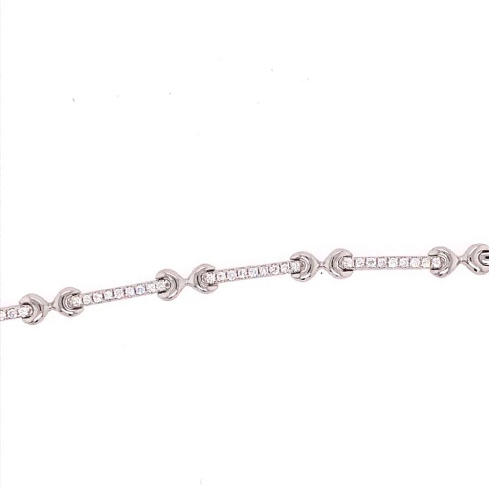 18K White Gold Diamond Fancy Link Bracelet by Afarin