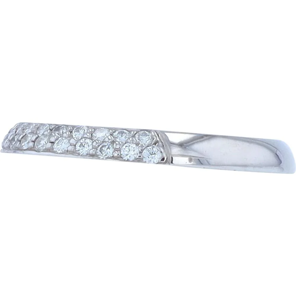 18K White Gold Diamond Pavé Band - 0.33 Carat Total Diamond Weight - Image 2