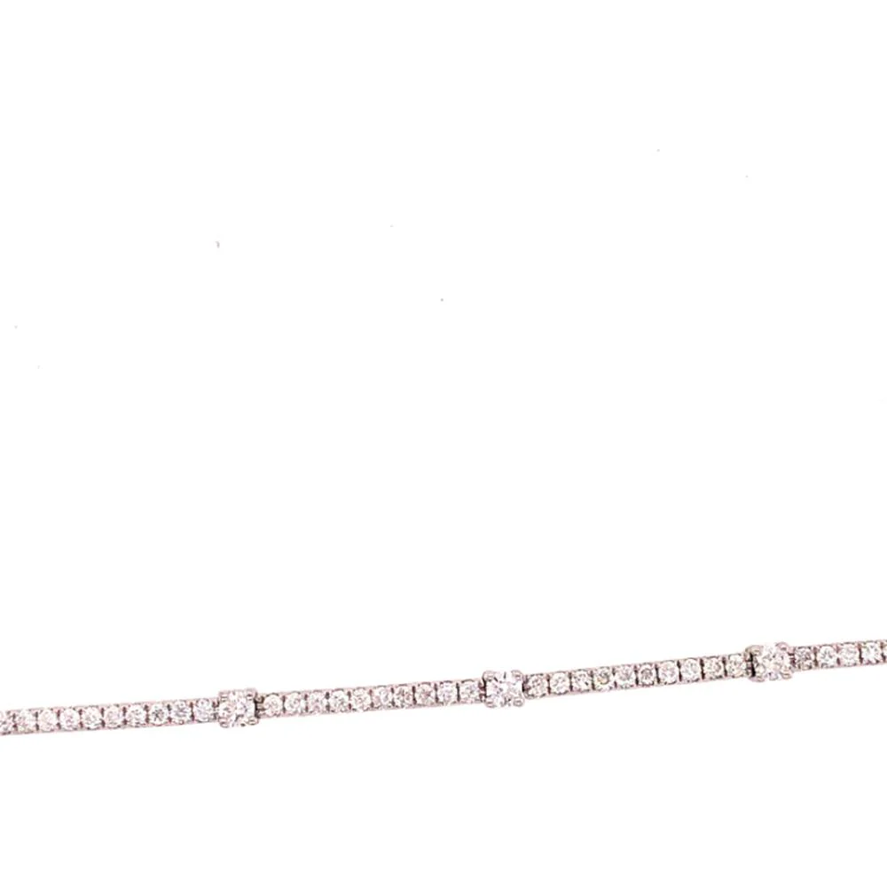 18K White Gold Diamond Tennis Bracelet by Afarin