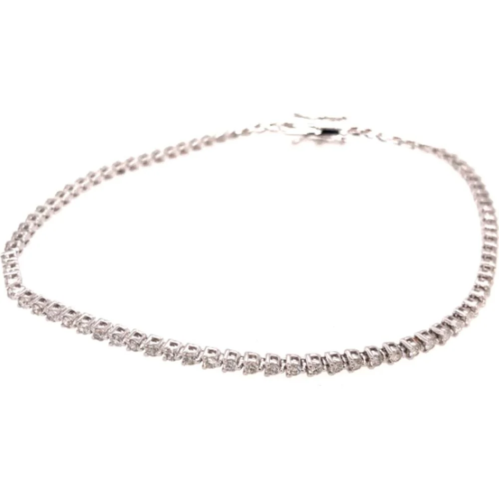 18K White Gold Diamond Tennis Bracelet by Afarin