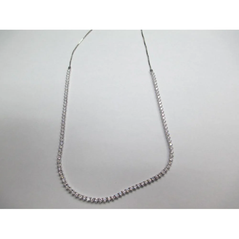 18K White Gold Diamond Tennis Necklace by Afarin