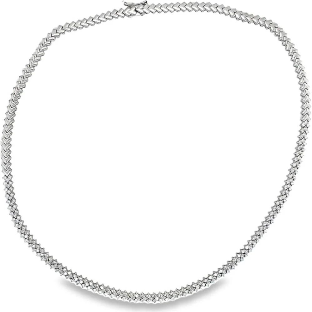 18K White Gold Diamond Tennis Necklace by Afarin