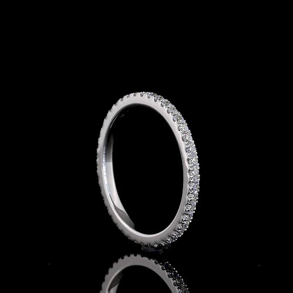 18K White Gold Eternity Band with 42 Prong-Set Round Brilliant Lab Diamonds - 0.46 Carat Total Weight - Covaloro Fine Jewelry - Image 3