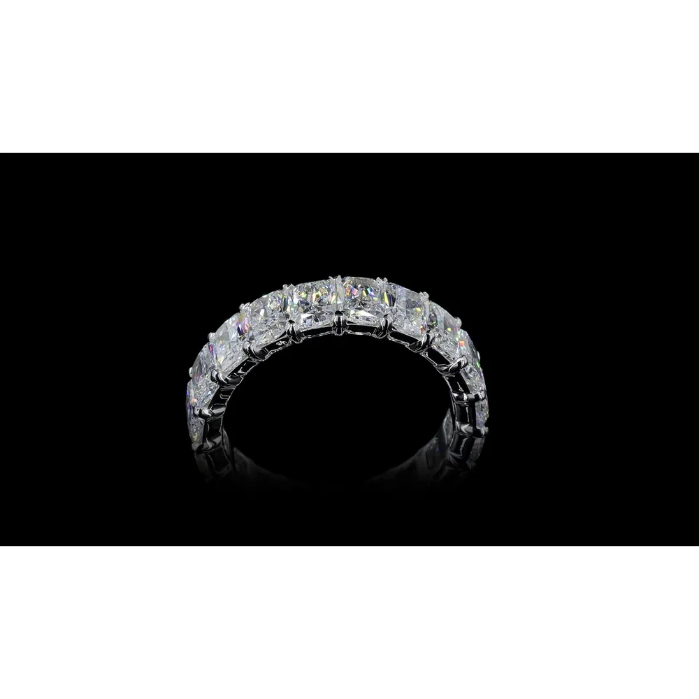 18K White Gold Eternity Band with Prong Set Radiant Cut Lab Diamonds - 8.46 Carat Total Weight, 16 Stones - Covaloro Fine Jewelry - Image 3