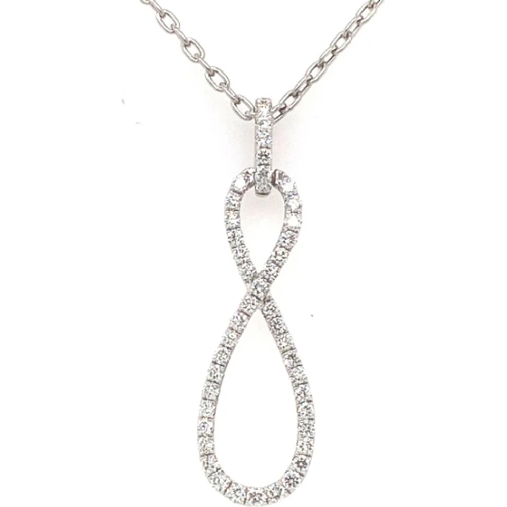 18K White Gold Free-Form Diamond Pendant Necklace by Afarin