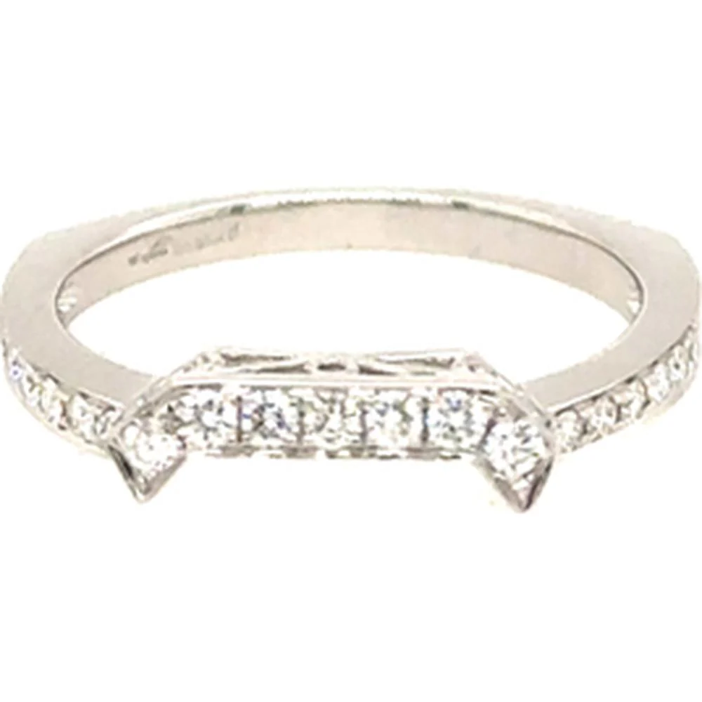 18K White Gold Geometric Diamond Band Ring by Afarin