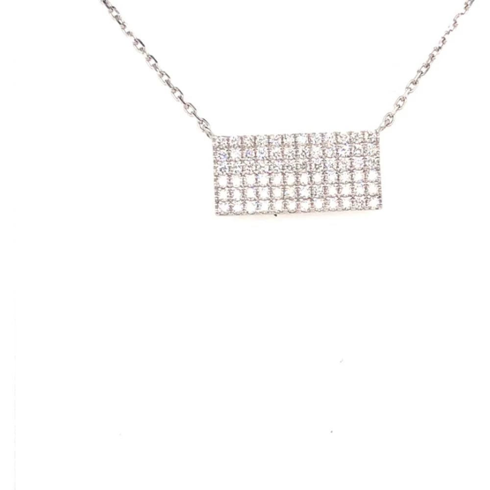 18K White Gold Geometric Diamond Necklace with Round Diamonds by Afarin
