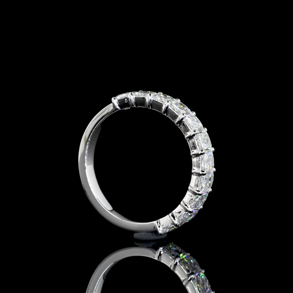 18K White Gold Half Eternity Band with North-South Radiant Cut Lab Diamonds - 2.17 Carats Total Diamond Weight - Covaloro Fine Jewelry - Image 2