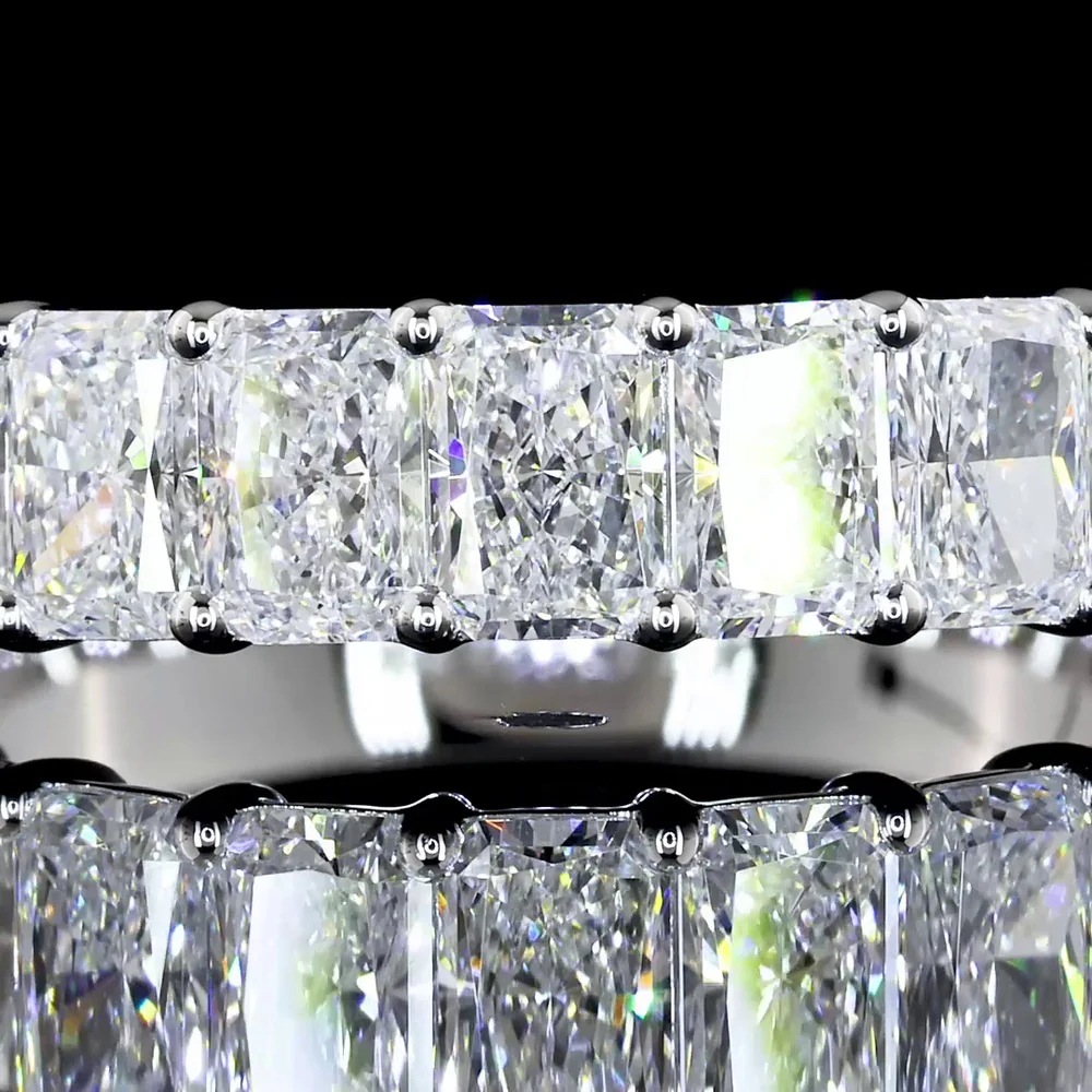 18K White Gold Half Eternity Band with North-South Radiant Cut Lab Diamonds - 2.17 Carats Total Diamond Weight - Covaloro Fine Jewelry - Image 3