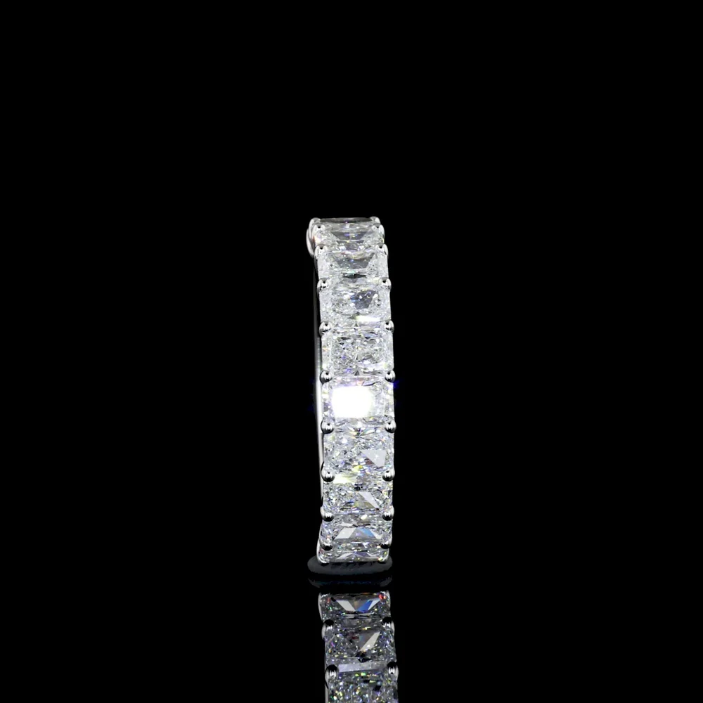 18K White Gold Half Eternity Band with North-South Radiant Cut Lab Diamonds - 2.17 Carats Total Diamond Weight - Covaloro Fine Jewelry - Image 4