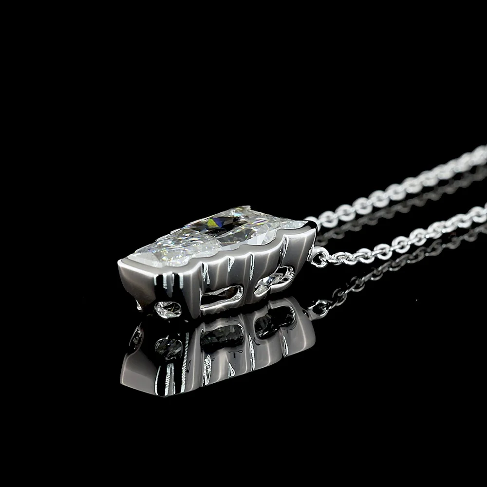 18K White Gold Horse Shape Symbol Pendant with Bezel Set 4.10 Carat Lab Diamond - E-F Color, VVS2 Clarity - Covaloro Fine Jewelry - Image 4
