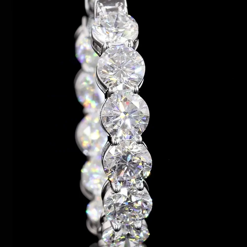 18K White Gold Large Round Diamond Hoop Earrings with Prong Set Lab Diamonds - 5.22 Carats Total Diamond Weight - Covaloro Fine Jewelry