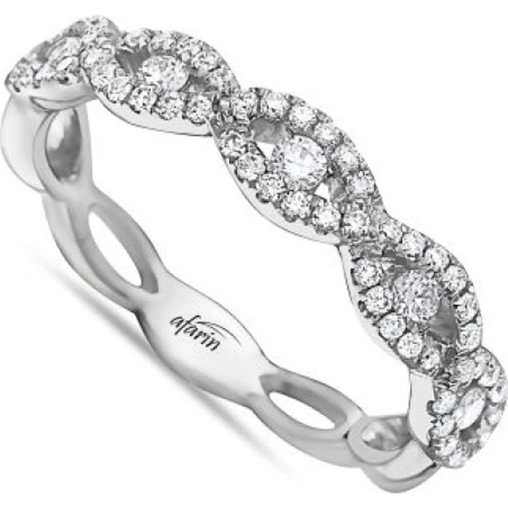 18K White Gold Marquise-Inspired Diamond Band Ring by Afarin