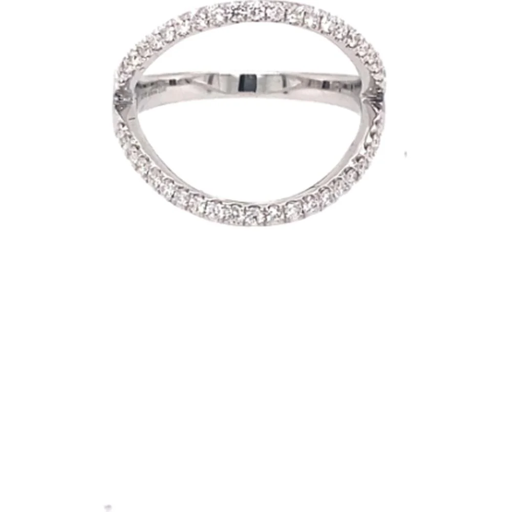 18K White Gold Oval Diamond Fashion Ring by Afarin