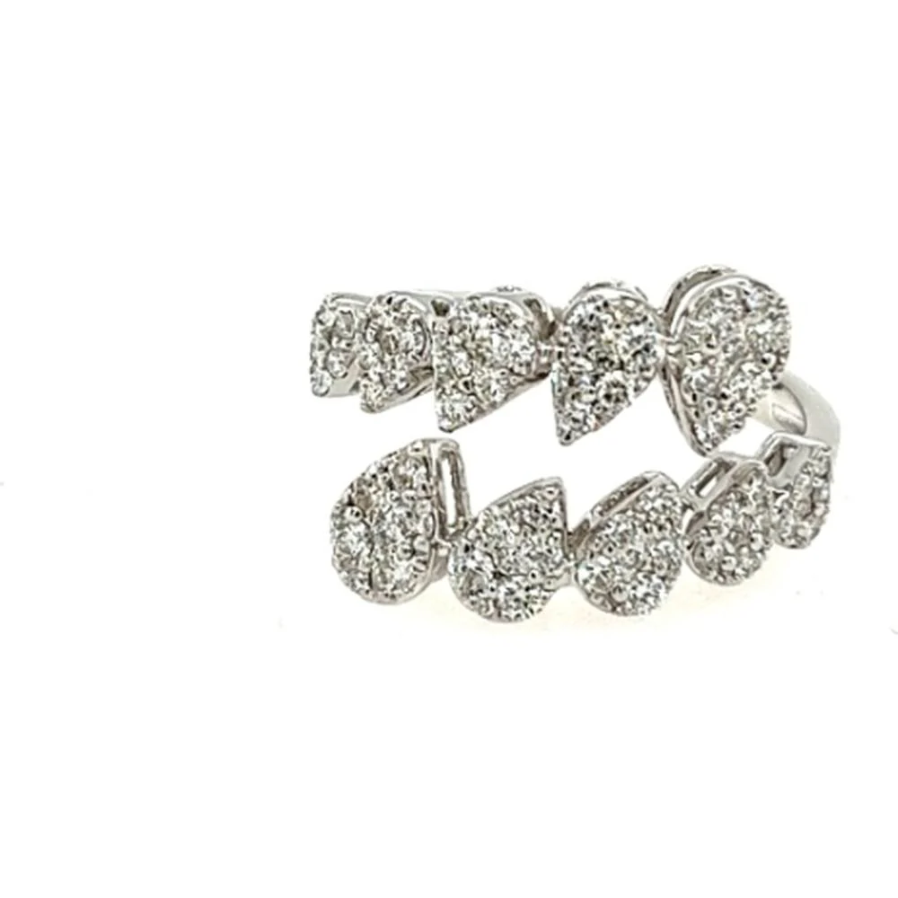 18K White Gold Pear Shape Diamond Fashion Ring by Afarin