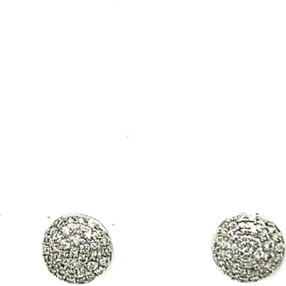 18K White Gold Round Diamond Stud Earrings by Afarin