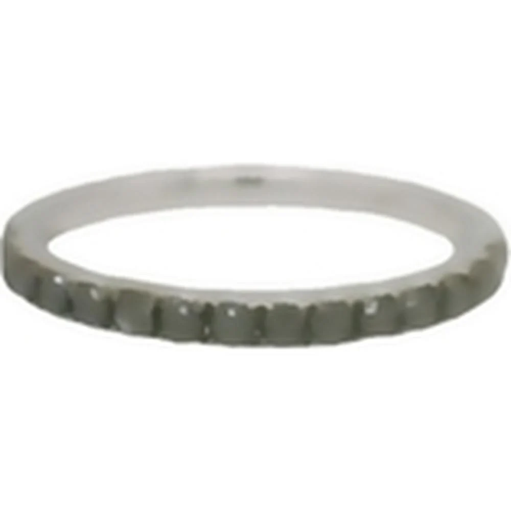 18K White Gold Slim Band Ring with Black Diamonds by Afarin