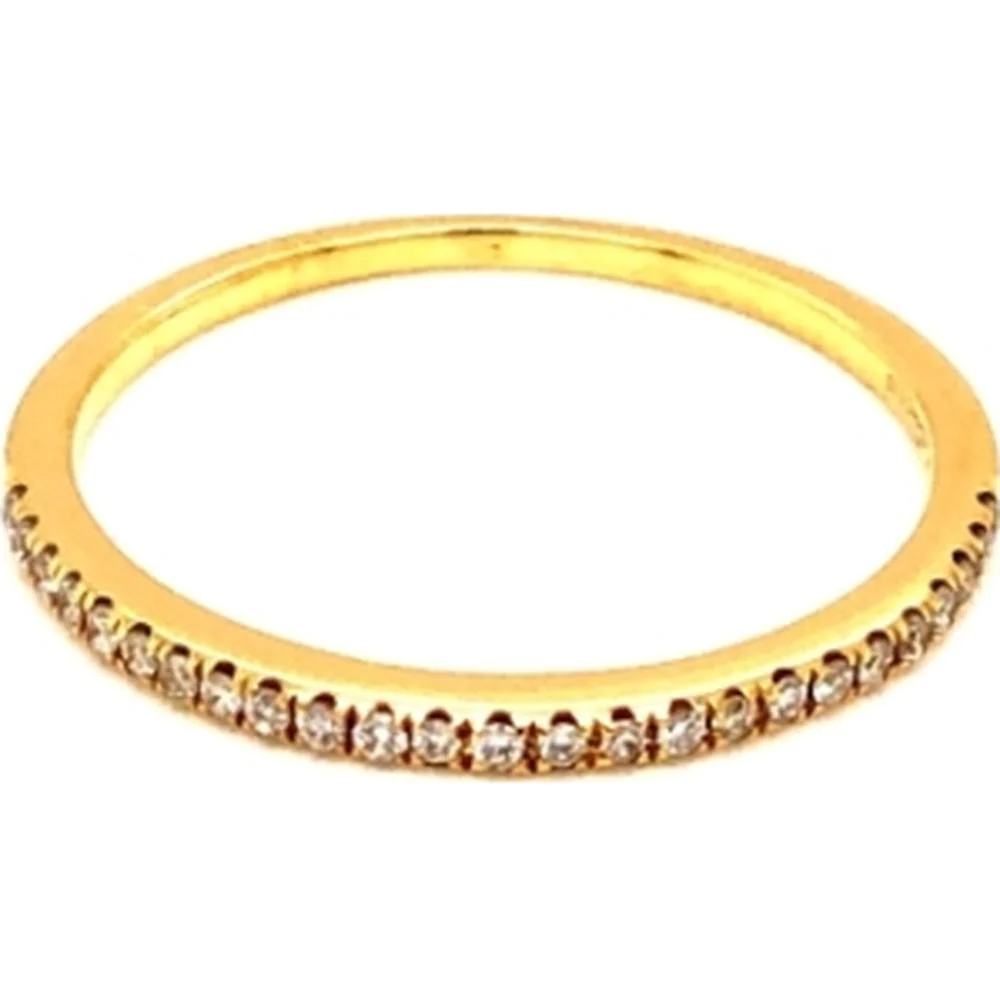 18K White Gold Slim Diamond Band Ring by Afarin