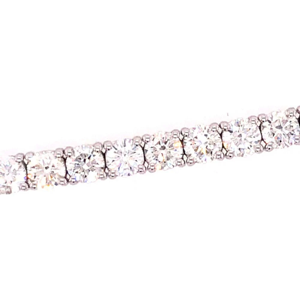 18K White Gold Tennis Bracelet with Prong-Set Round Diamonds by Afarin