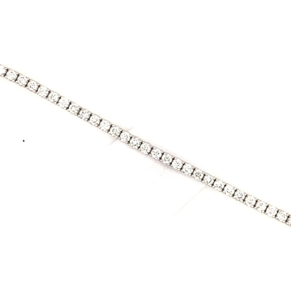 18K White Gold Tennis Bracelet with Round Diamonds by Afarin