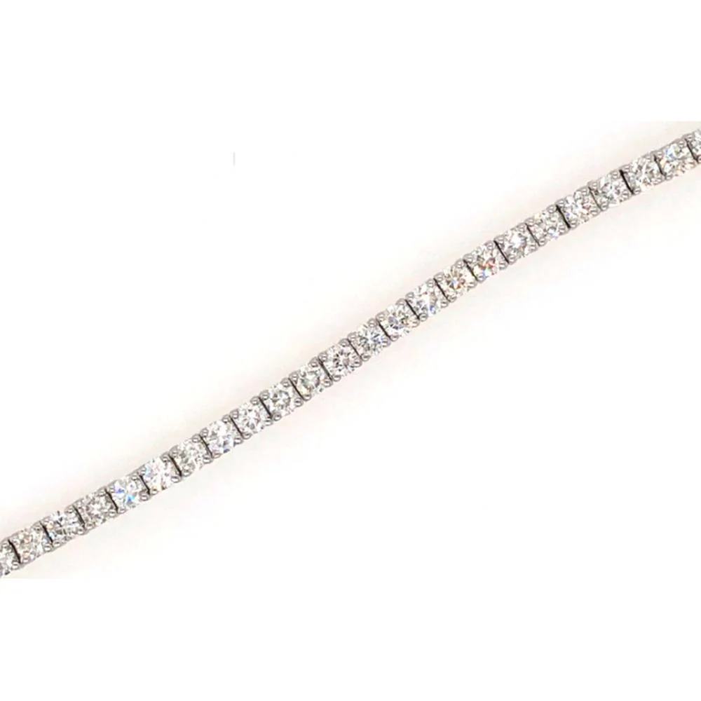18K White Gold Tennis Bracelet with Round Diamonds by Afarin