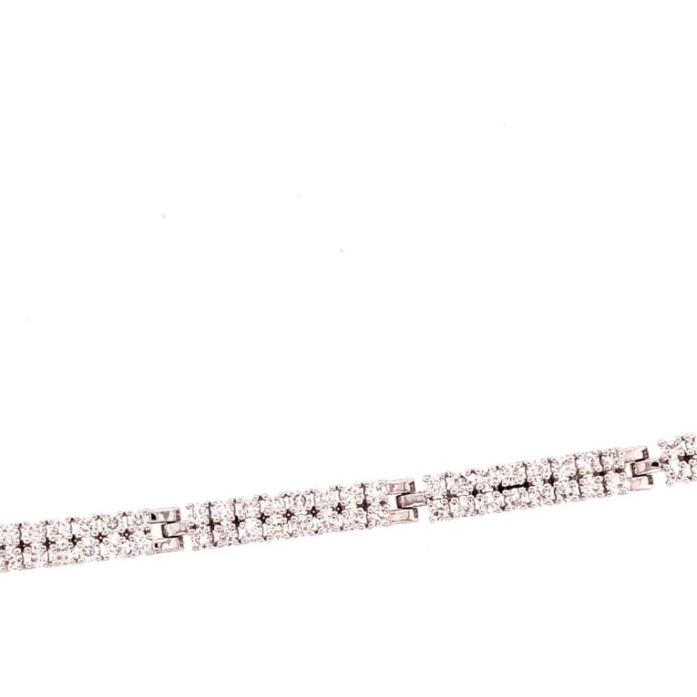 18K White Gold Tennis Bracelet with Round Diamonds by Afarin