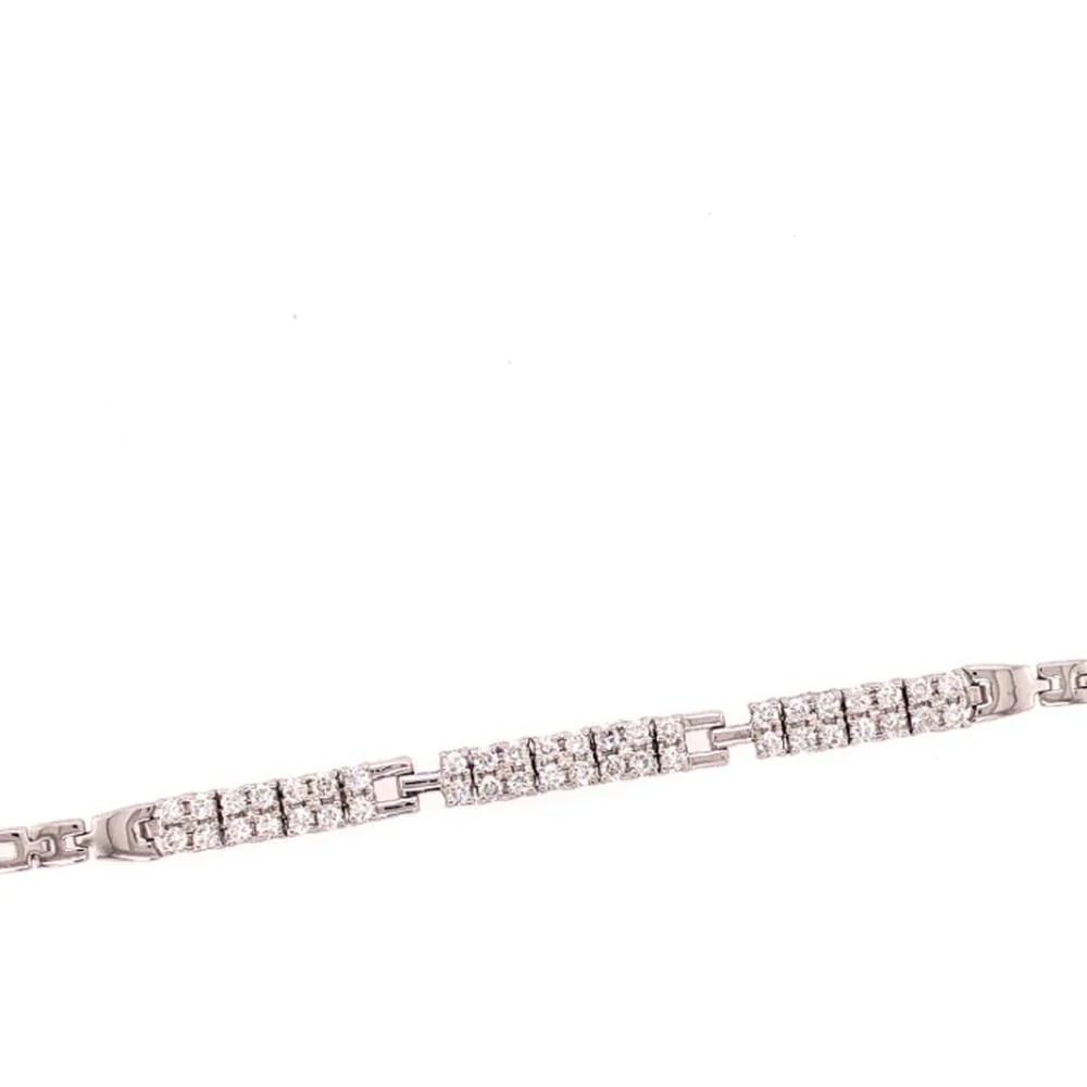 18K White Gold Tennis Bracelet with Round Diamonds by Afarin