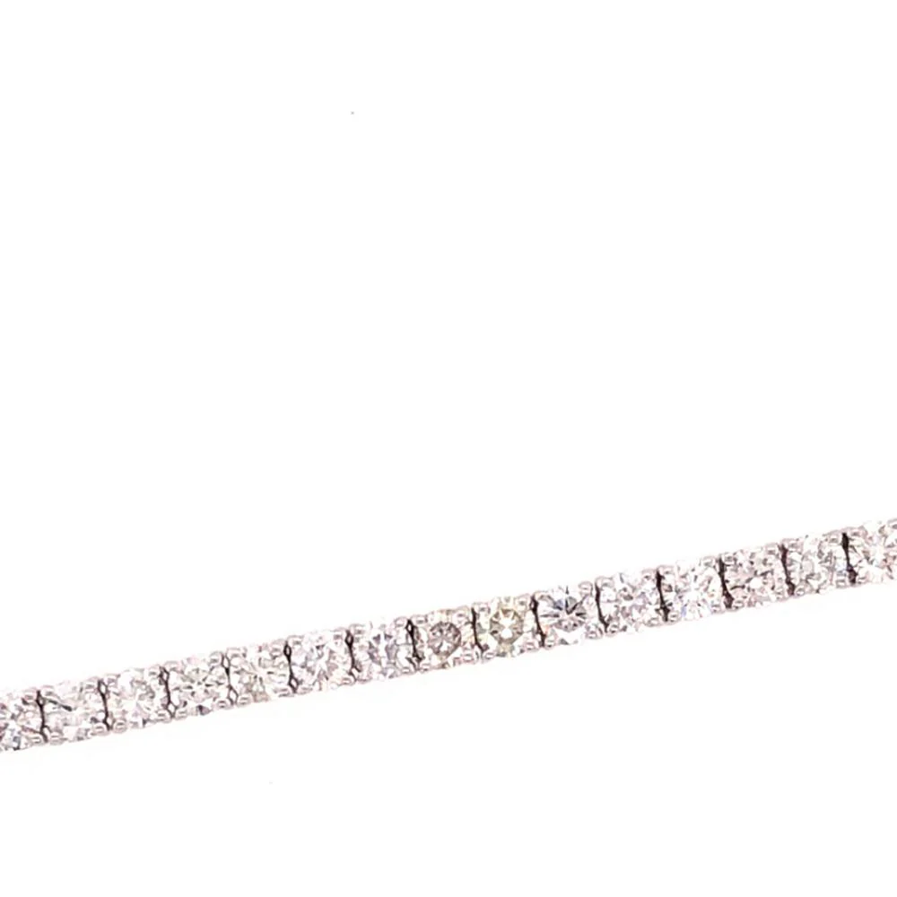 18K White Gold Tennis Bracelet with Round Diamonds by Afarin