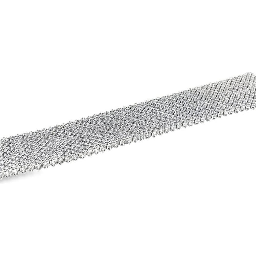 18K White Gold Wide Diamond Bracelet by Afarin