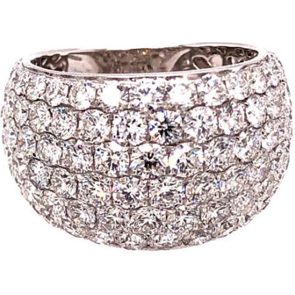 18K White Gold Wide Pavé Diamond Band Ring by Afarin