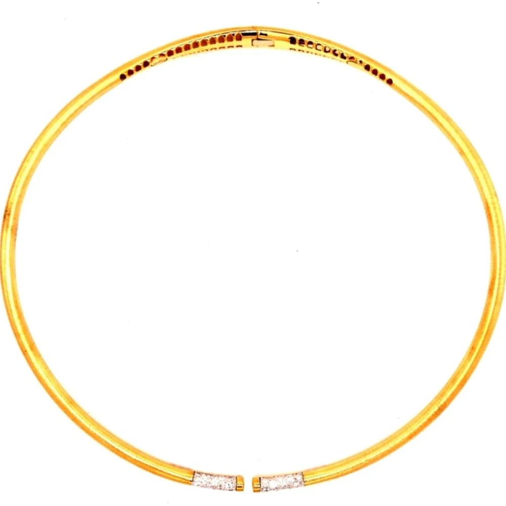 18K Yellow and White Gold Open Collar Diamond Necklace by Afarin