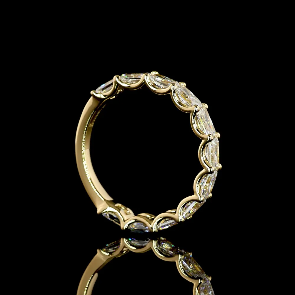 18K Yellow Gold 3/4 Eternity Band with East-West Set Radiant Cut Lab Diamonds - 2.29 Carat Total Weight - Covaloro Fine Jewelry - Image 3